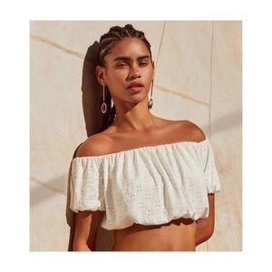 cropped off the shoulder top